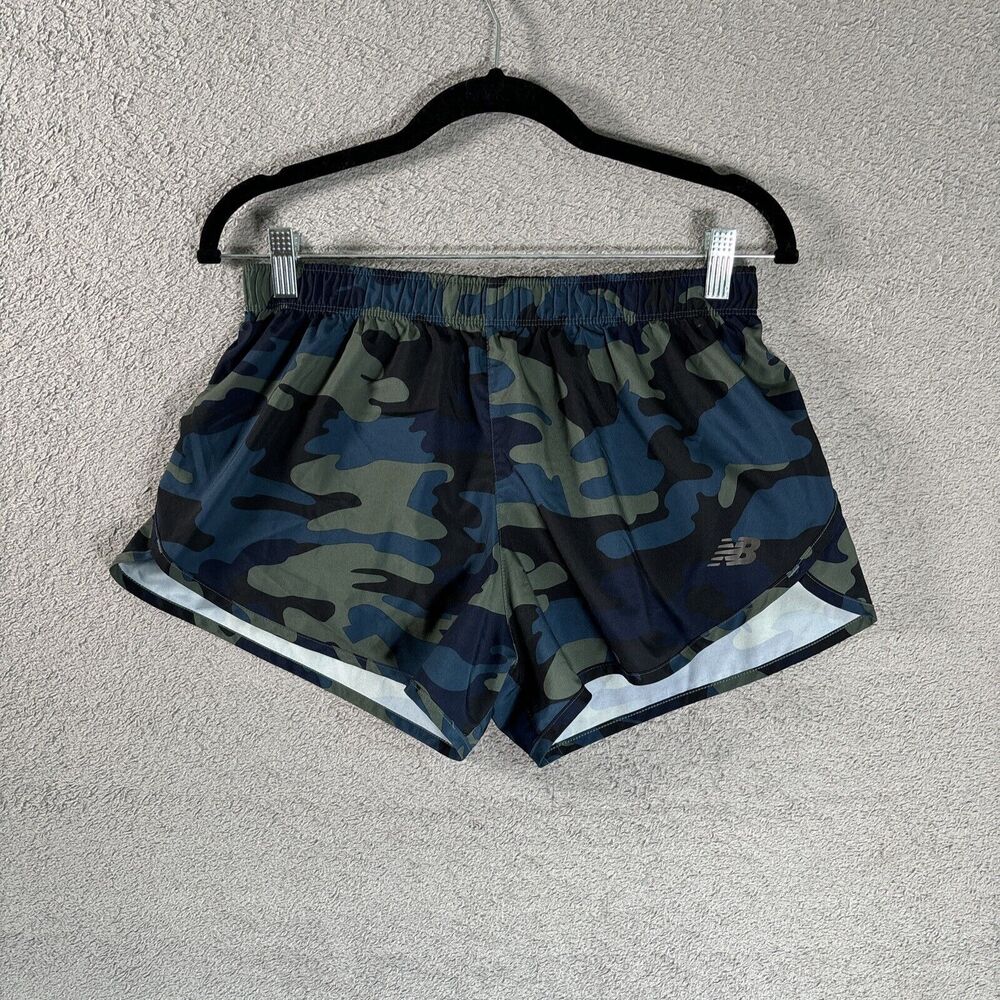 New Balance Jogging Running Shorts Women’s Size Small Blue Green Black Camo